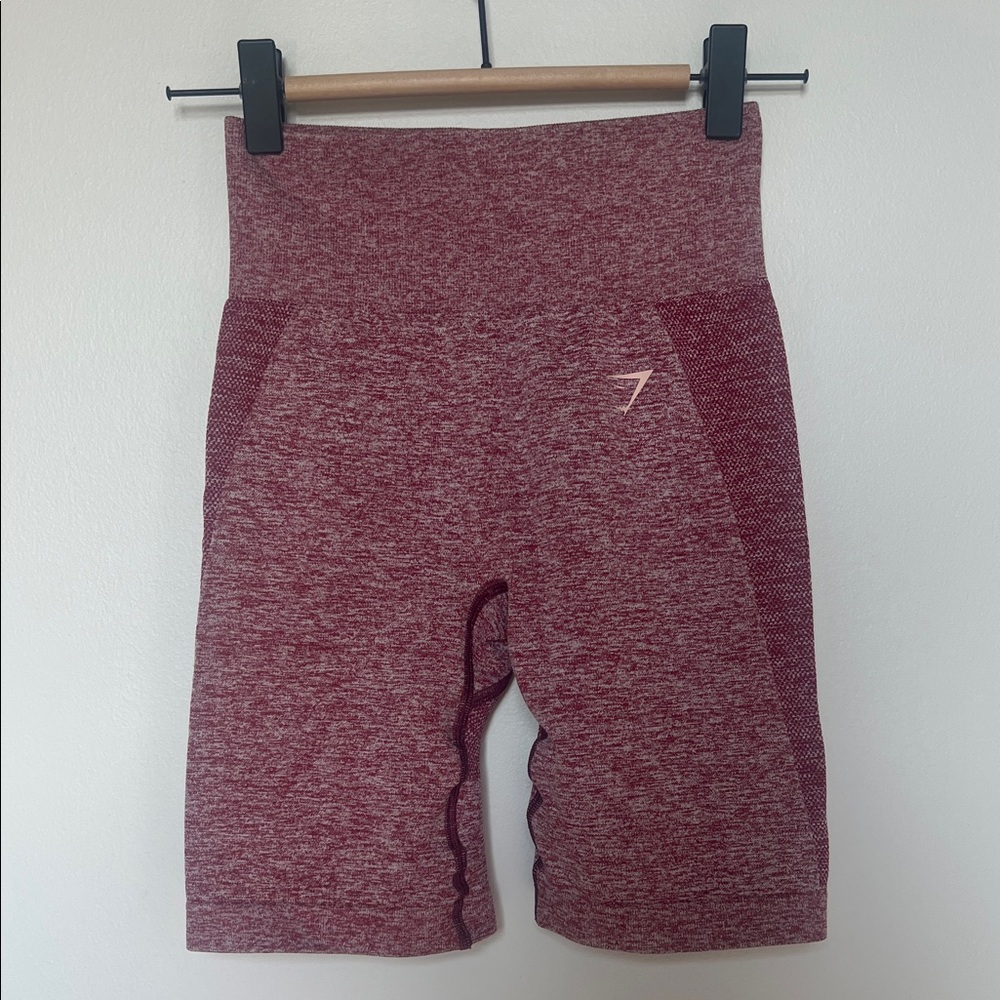 Red Gymshark High-Waisted Shorts